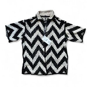 NWT Zarw knit crochet shirt Size S